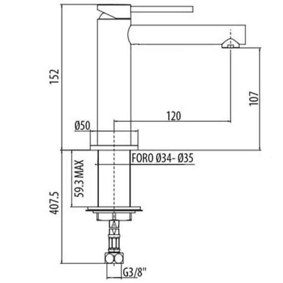 Tvättställsblandare i mässing | Mila - Svart - Hus & renovering - Kök & bad - Badrum - Blandare & vattenkran - Tvättställsblandare