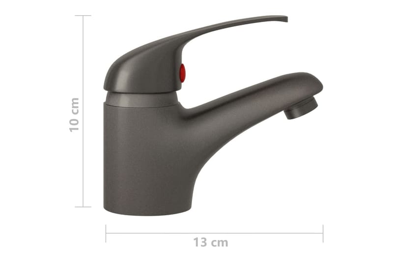 Tvättställsblandare grå 13x10 cm - Grå - Tvättställsblandare