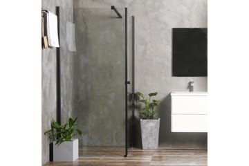Bathlife Mångsidig Duschhörn Rak Vägg | Rak Dörr Svart - Svart|Transparent - Hus & renovering - Kök & bad - Badrum - Duschar
