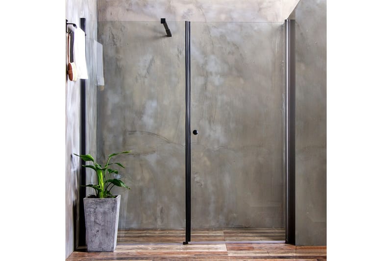 Bathlife Mångsidig Duschhörn Rak Vägg/Rak Dörr 80+100 cm, Silver/Delvis Frostad