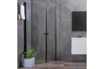 Bathlife Mångsidig Duschhörn Rund Dörr 45° Svart - Svart|Transparent - Hus & renovering - Kök & bad - Badrum - Duschar