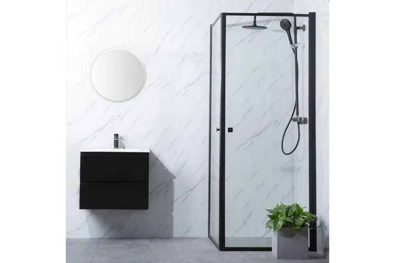 Bathlife Profil Duschhörn Rak Dörr 80 cm+Rak Dörr 90 cm, Svart