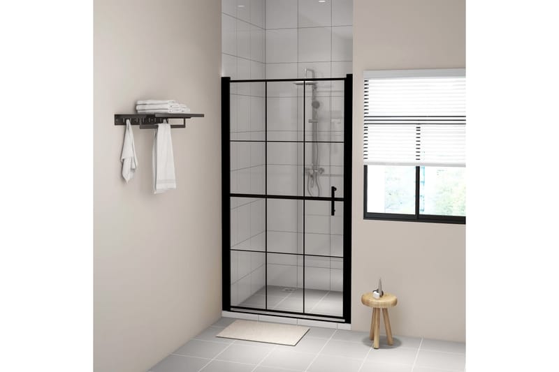 Duschdörr härdat glas 100x178 cm svart - Hus & renovering - Kök & bad - Badrum - Duschar