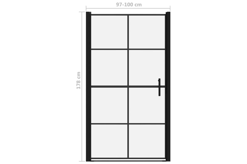 Duschdörr härdat glas 100x178 cm svart - Hus & renovering - Kök & bad - Badrum - Duschar