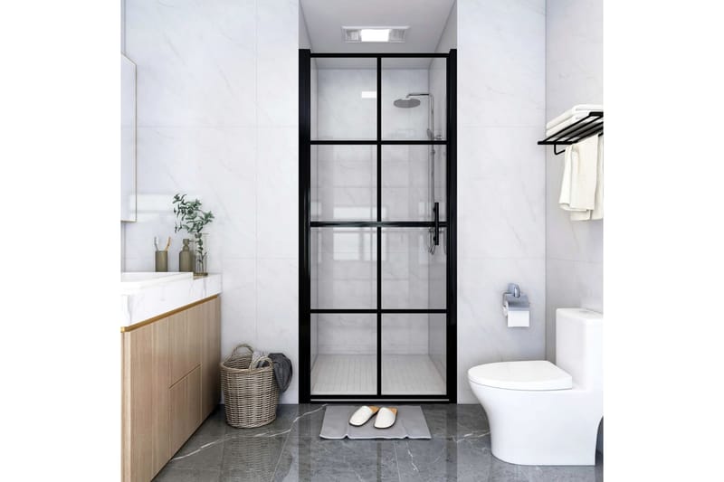 Duschdörr härdat glas 81x195 cm svart - Hus & renovering - Kök & bad - Badrum - Duschar
