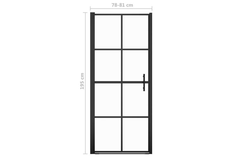 Duschdörr härdat glas 81x195 cm svart - Hus & renovering - Kök & bad - Badrum - Duschar