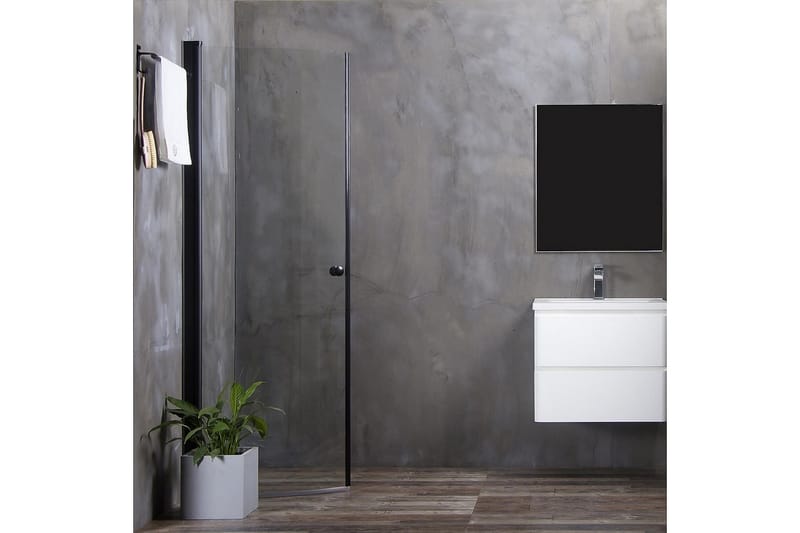 Duschdörr Mångsidig 45° Dörr Klarglas Svart 900 - Svart|Glas - Hus & renovering - Kök & bad - Badrum - Duschar