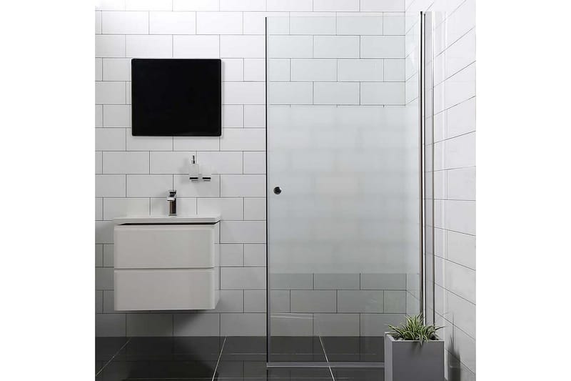 Mångsidig Duschdörr Rak Dörr Delvis Frostat Glas 800 - Silver - Hus & renovering - Kök & bad - Badrum - Duschar
