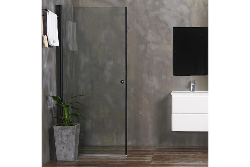 Mångsidig Duschdörr Rak Dörr Svart Klarglas 900 - Svart|Glas - Hus & renovering - Kök & bad - Badrum - Duschar
