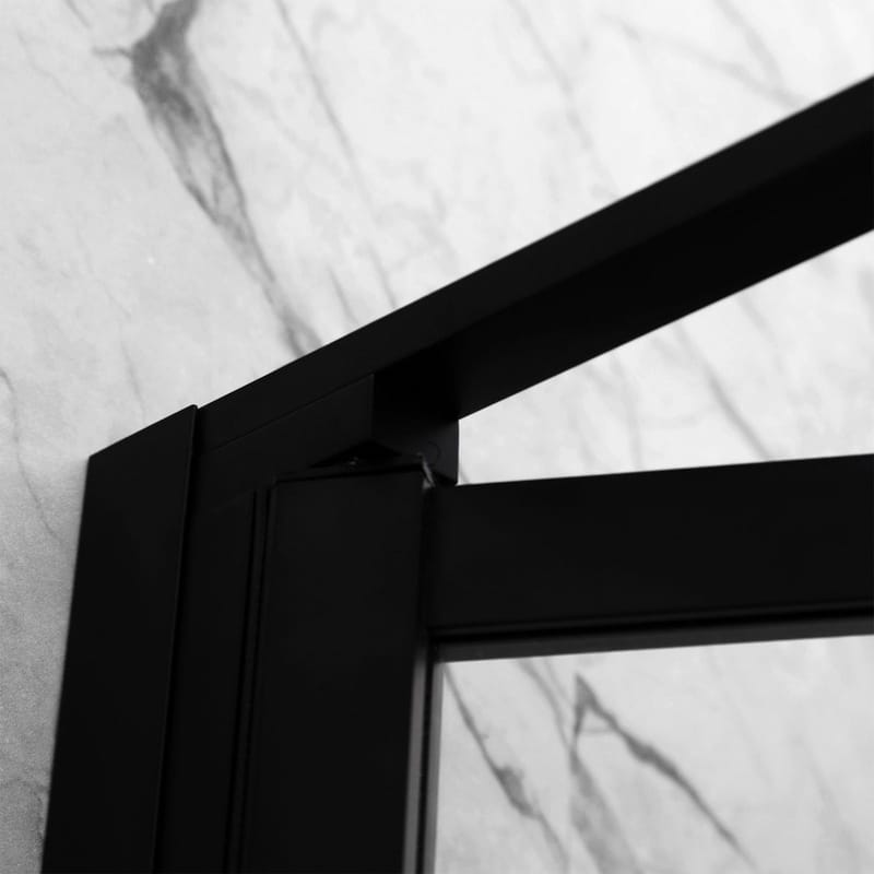 Duschhörna 100x100x200cm | 6mm säkerhetsglas | Svarta profiler - Hus & renovering - Kök & bad - Badrum - Duschar - Duschväggar