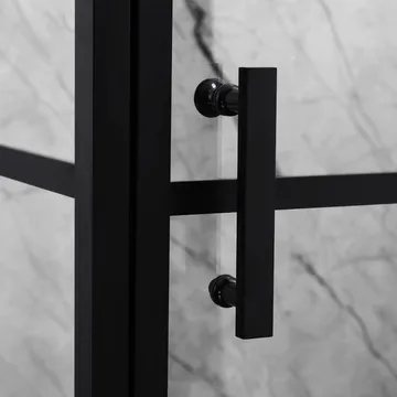 Duschhörna 100x100x200cm | 6mm säkerhetsglas | Svarta profiler - Hus & renovering - Kök & bad - Badrum - Duschar - Duschväggar