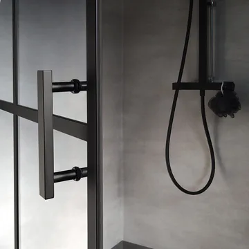 Duschhörna fyrkantig 90x90x200 - svart glas - Hus & renovering - Kök & bad - Badrum - Duschar - Duschväggar