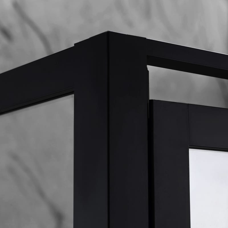 Duschhörna fyrkantig 90x90x200 - svart glas - Hus & renovering - Kök & bad - Badrum - Duschar - Duschväggar