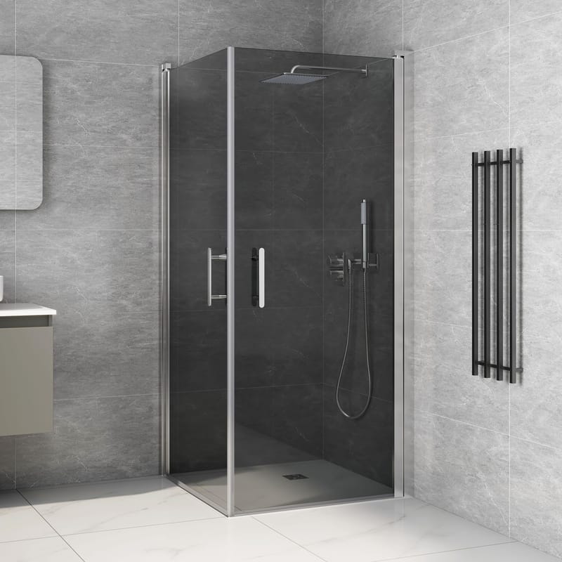 Duschhörna fyrkantig 90x90x200 - svart glas