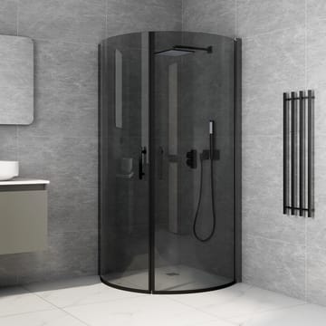 Duschhörna rundad 80x100x200 - svart glas - Hus & renovering - Kök & bad - Badrum - Duschar - Duschväggar
