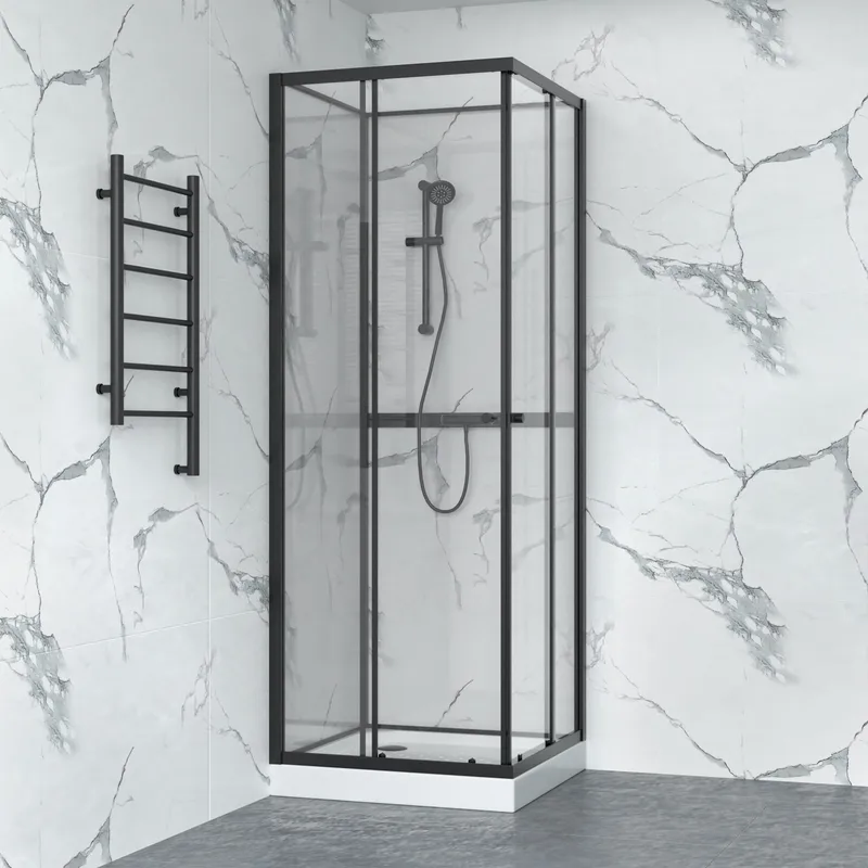 Duschkabin 80x80cm | Aluminium & säkerhetsglas | Svart ram - Hus & renovering - Kök & bad - Badrum - Duschar