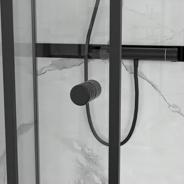 Duschkabin 80x80cm | Aluminium & säkerhetsglas | Svart ram - Hus & renovering - Kök & bad - Badrum - Duschar