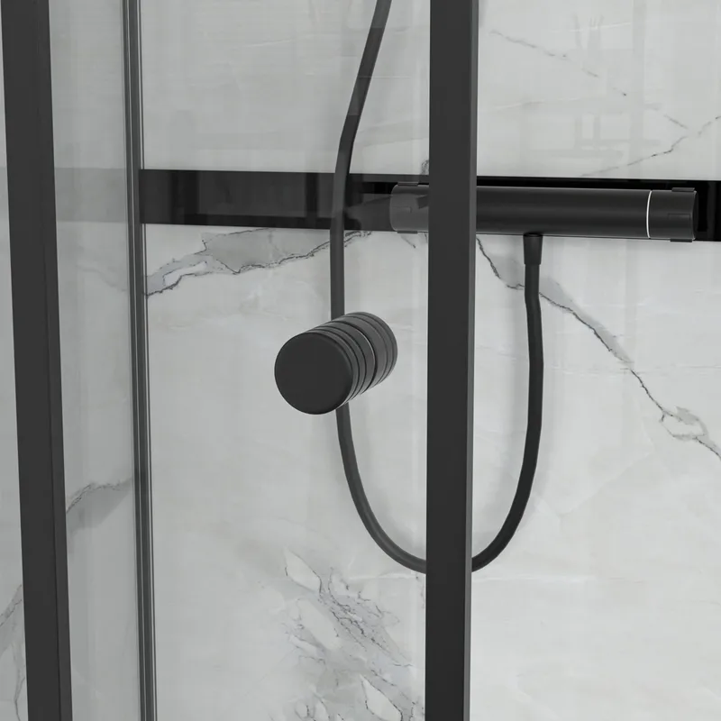 Duschkabin 80x80cm | Aluminium & säkerhetsglas | Svart ram - Hus & renovering - Kök & bad - Badrum - Duschar