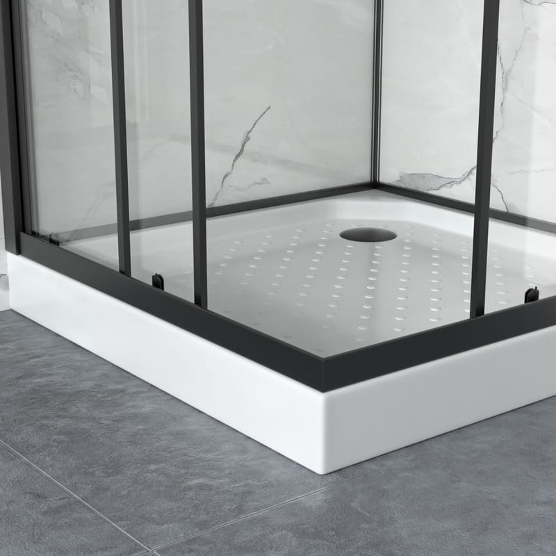 Duschkabin 80x80cm | Aluminium & säkerhetsglas | Svart ram - Hus & renovering - Kök & bad - Badrum - Duschar