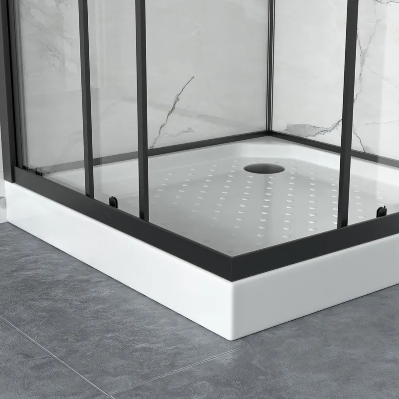 Duschkabin 80x80cm | Aluminium & säkerhetsglas | Svart ram - Hus & renovering - Kök & bad - Badrum - Duschar