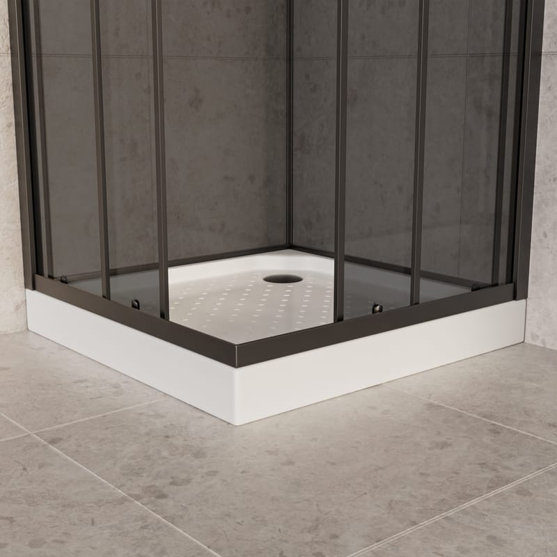 Duschkabin 80x80cm | Aluminium & säkerhetsglas | Svart ram - Hus & renovering - Kök & bad - Badrum - Duschar