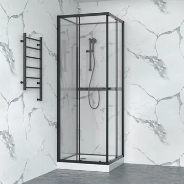 Duschkabin 90x90cm | Aluminium & säkerhetsglas | Svart ram - Hus & renovering - Kök & bad - Badrum - Duschar