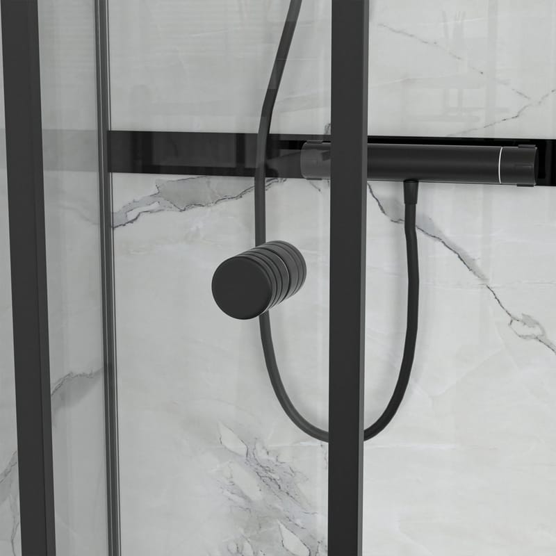 Duschkabin 90x90cm | Aluminium & säkerhetsglas | Svart ram - Hus & renovering - Kök & bad - Badrum - Duschar