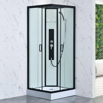 Duschkabin fyrkantig, svart, 5mm, 800x800x2150mm - Hus & renovering - Kök & bad - Badrum - Duschar