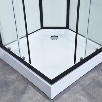 Duschkabin fyrkantig, svart, 5mm, 800x800x2150mm - Hus & renovering - Kök & bad - Badrum - Duschar