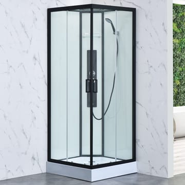 Duschkabin fyrkantig, svart, 5mm, 900x900x2150mm - Hus & renovering - Kök & bad - Badrum - Duschar