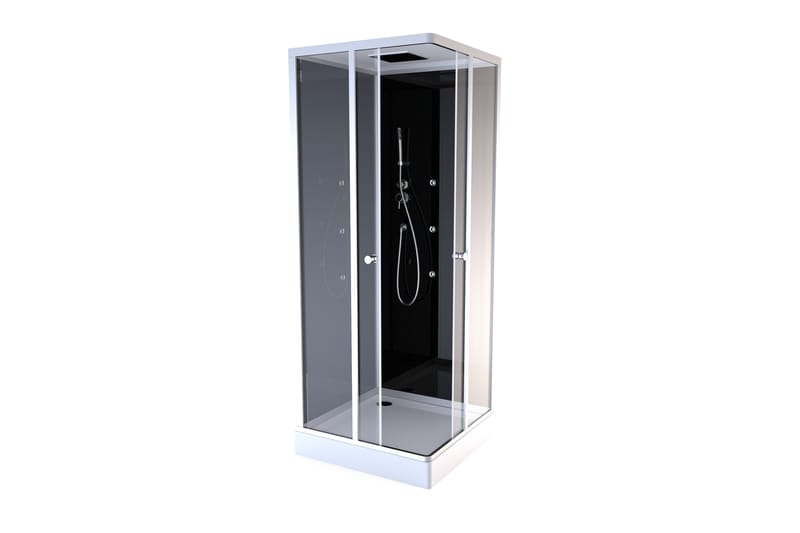 Attsjö Duschkabin 90x215 cm - Svart/Grå - Hus & renovering - Kök & bad - Badrum - Duschar