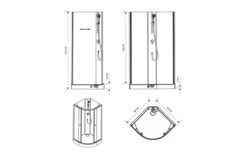 Bankestad Duschkabin 210 cm - Grå|Vit - Hus & renovering - Kök & bad - Badrum - Duschar - Duschkabin