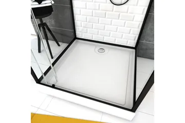 Biverund Duschkabin 80x80 cm - Svartvit - Hus & renovering - Kök & bad - Badrum - Duschar - Duschkabin