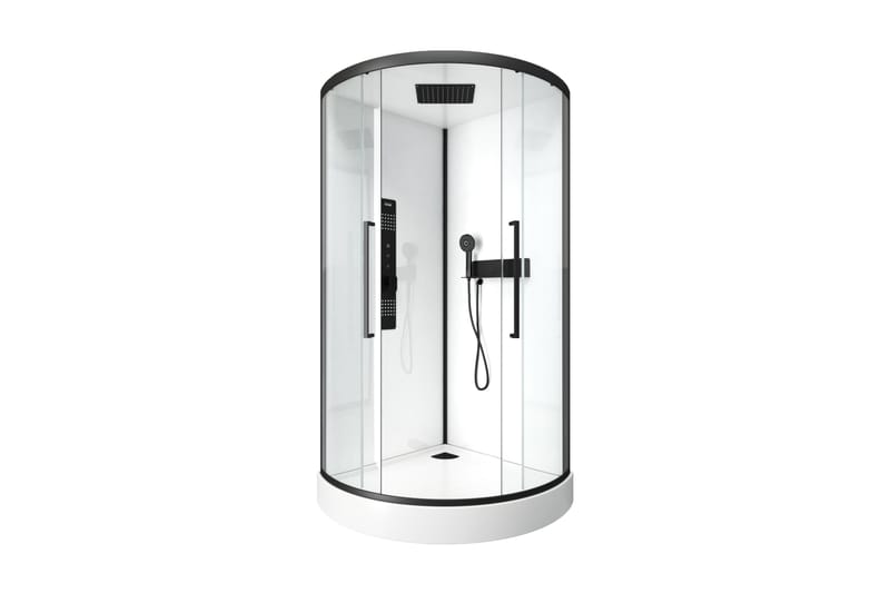 Bondborn Duschkabin 90 cm Rund, med regnfunktion och massage - Svartvit - Hus & renovering - Kök & bad - Badrum - Duschar