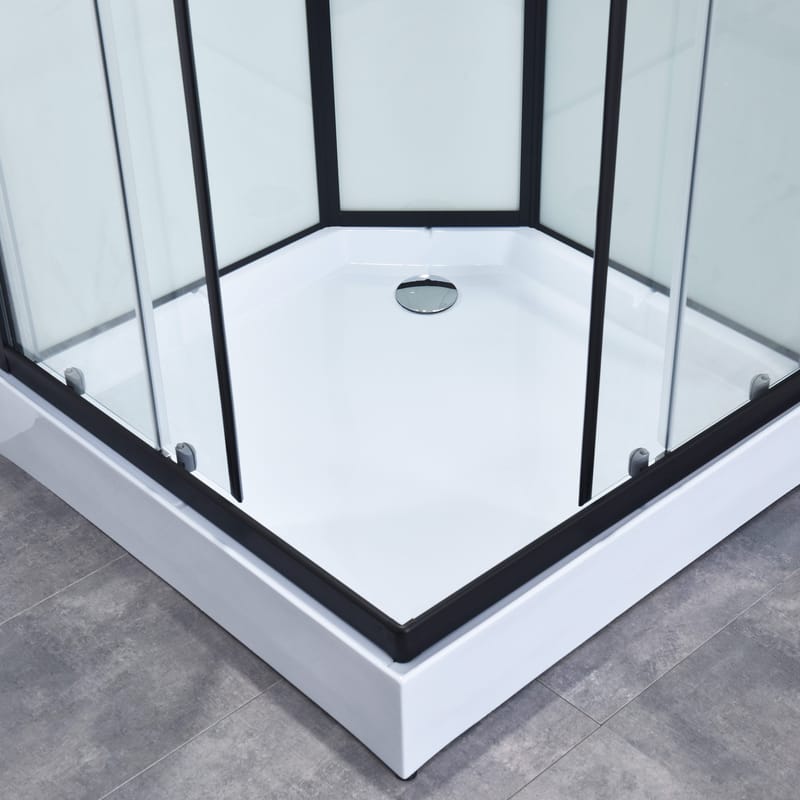 Duschkabin fyrkantig, svart, 5mm, 900x900x2150mm - Hus & renovering - Kök & bad - Badrum - Duschar - Duschkabin