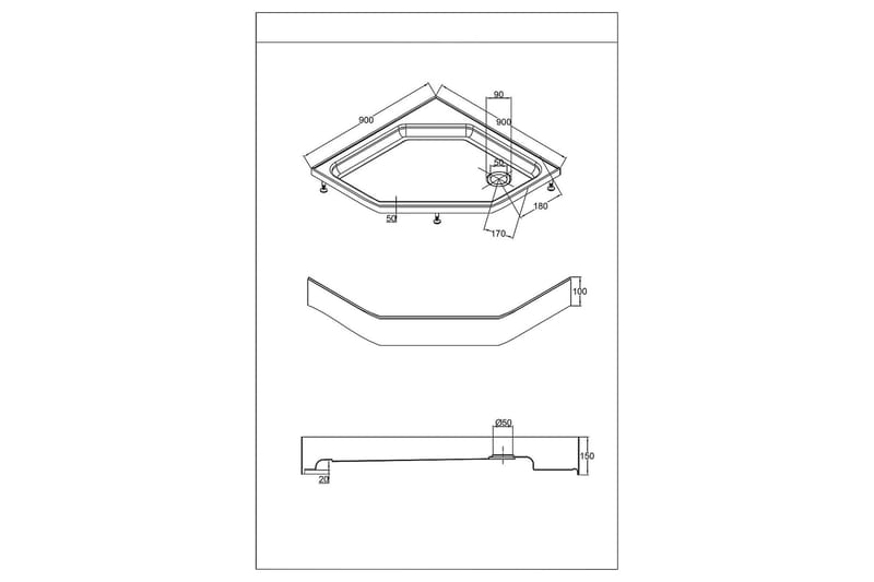 Ideal Duschkabin 90x90 cm Elegant - Vit - Duschkabin