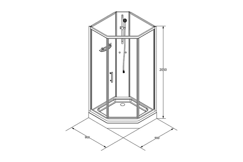 Ideal Duschkabin 90x90 cm Elegant - Vit - Duschkabin