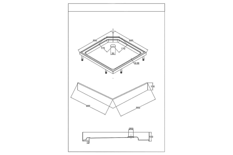 Ideal Duschkabin 90x90 cm Rak - Hus & renovering - Kök & bad - Badrum - Duschar - Duschkabin