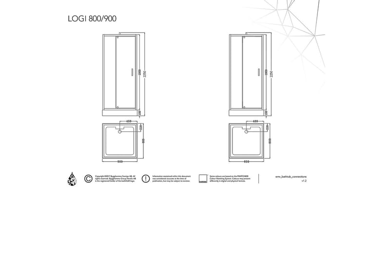 Logi Duschkabin 90 cm - Vit|Stål - Hus & renovering - Kök & bad - Badrum - Duschar