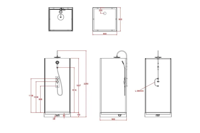 Skofftorp Duschkabin 90x90 cm - Svartvit - Hus & renovering - Kök & bad - Badrum - Duschar - Duschkabin