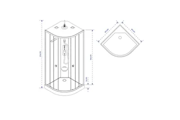 Stridesberg Duschkabin 90 cm Rund, med ångfunktion - Svart/Silver - Hus & renovering - Kök & bad - Badrum - Duschar - Duschkabin