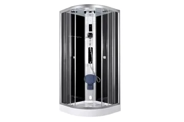 Stridesberg Duschkabin 90 cm Rund, med ångfunktion - Svart/Silver - Hus & renovering - Kök & bad - Badrum - Duschar - Duschkabin
