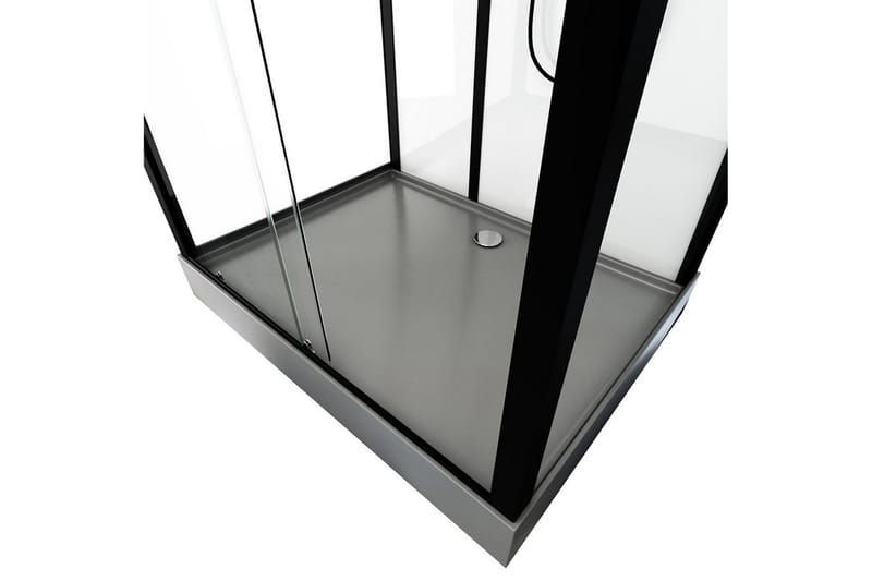 Styrsvik Duschkabin 90x115 cm - Svart/Grå - Hus & renovering - Kök & bad - Badrum - Duschar - Duschkabin