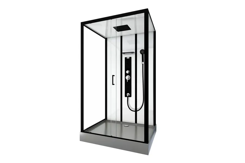 Styrsvik Duschkabin 90x115 cm - Svart/Grå - Hus & renovering - Kök & bad - Badrum - Duschar - Duschkabin