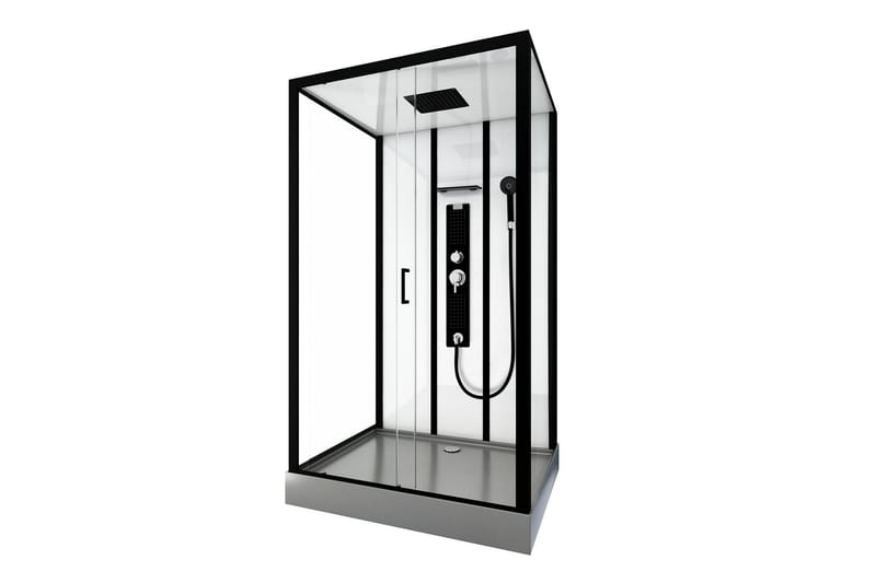 Styrsvik Duschkabin 90x115 cm - Svart/Grå - Hus & renovering - Kök & bad - Badrum - Duschar - Duschkabin