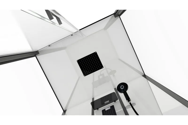 Styrsvik Duschkabin 90x115 cm - Svart/Grå - Hus & renovering - Kök & bad - Badrum - Duschar - Duschkabin