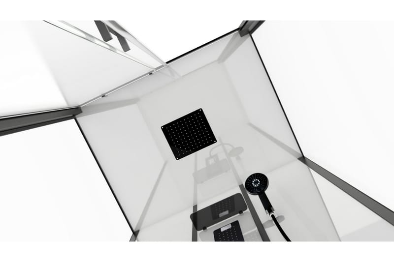 Styrsvik Duschkabin 90x115 cm - Svart/Grå - Hus & renovering - Kök & bad - Badrum - Duschar - Duschkabin