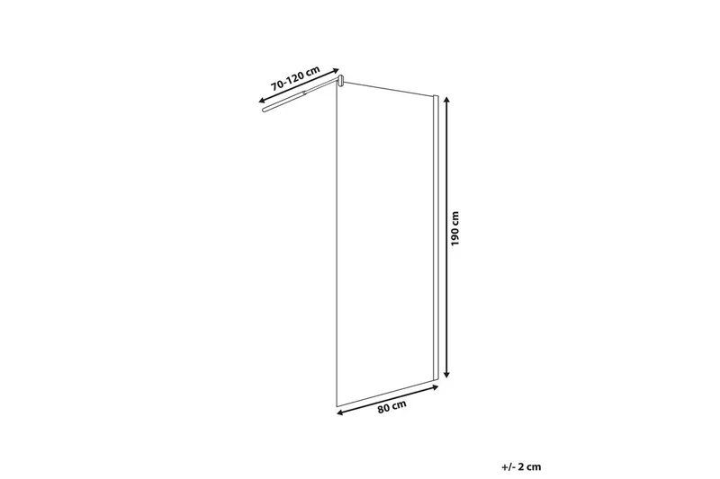 Duschskärm Ahaus Transparent/svart, 80x80x190 cm - Transparent/svart, 80x80x190 cm - Hus & renovering - Kök & bad - Badrum - Duschar - Duschväggar