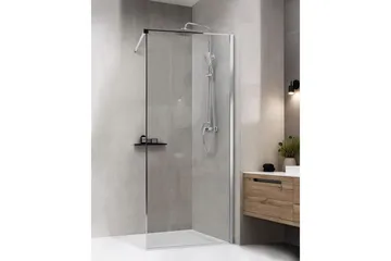 Duschskärm Waspam Transparent/Silver, 80x80x190 cm - Transparent/Silver, 80x80x190 cm - Hus & renovering - Kök & bad - Badrum - Duschar - Duschväggar