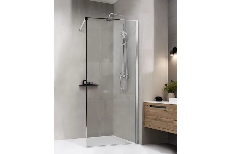 Duschskärm Waspam Transparent/Silver, 80x80x190 cm - Transparent/Silver, 80x80x190 cm - Hus & renovering - Kök & bad - Badrum - Duschar - Duschväggar